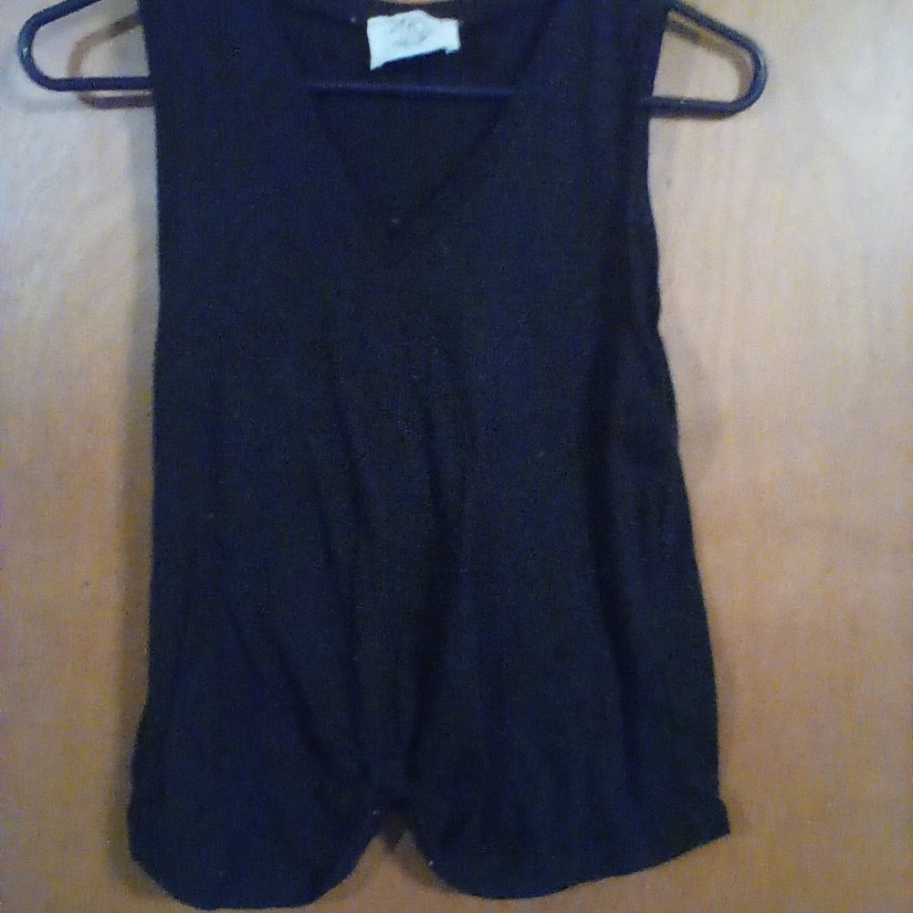 Black tank with knot detail on waist